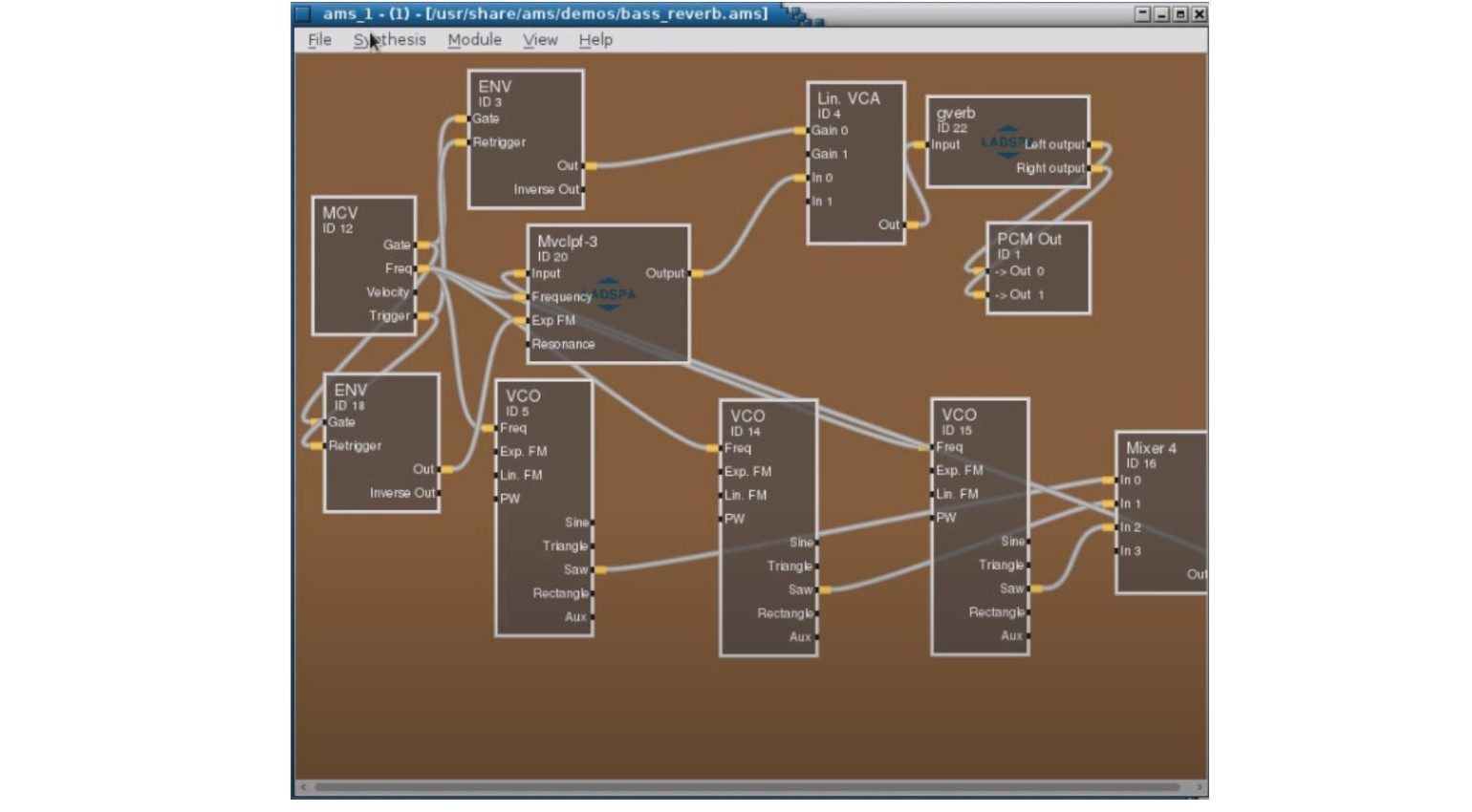 ALSAModularSynth Synthesizer Linux GUI