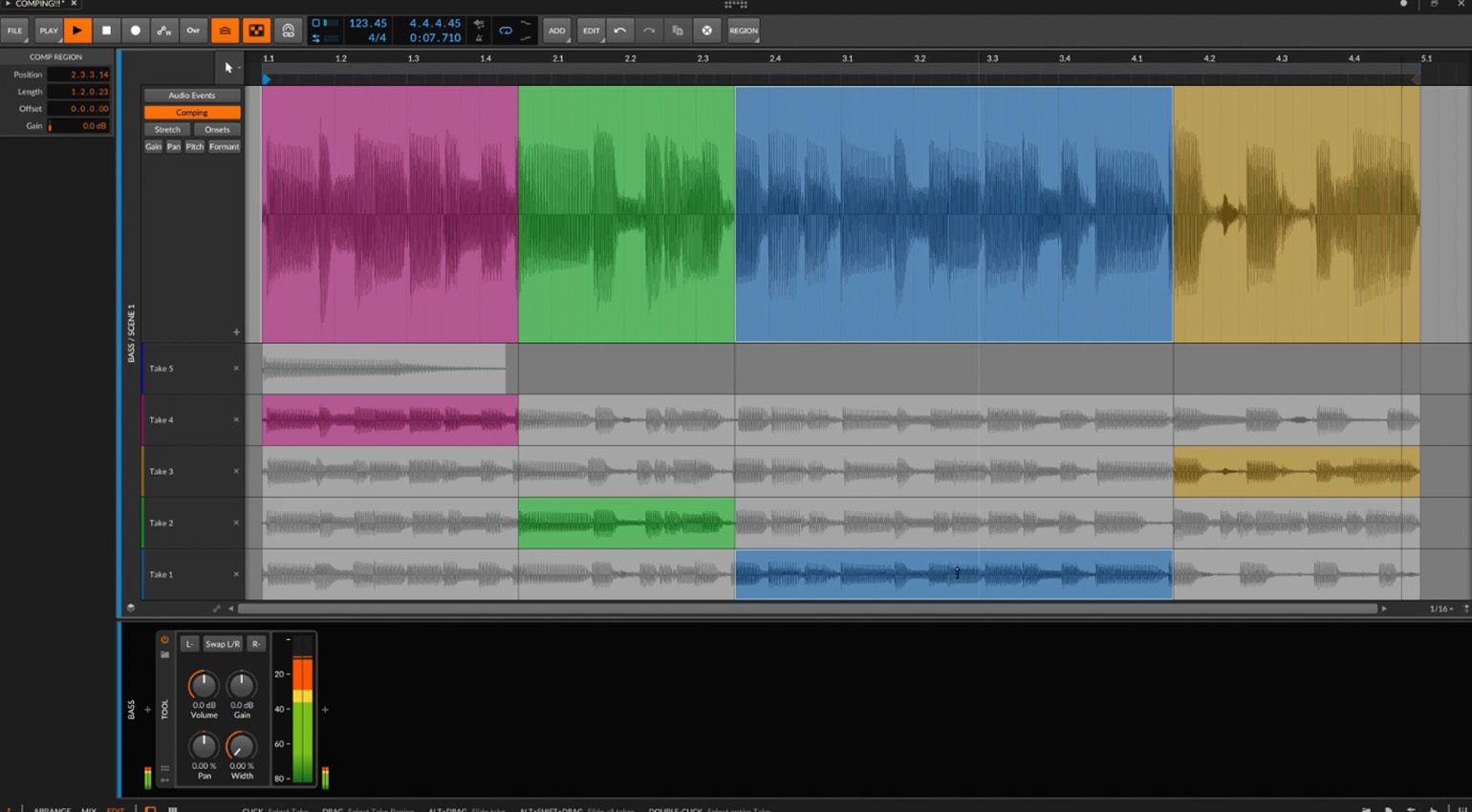 Bitwig Studio 4 Comping
