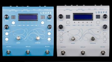 Glou Glou Loupe Looper Effekt Pedal Front White Blue