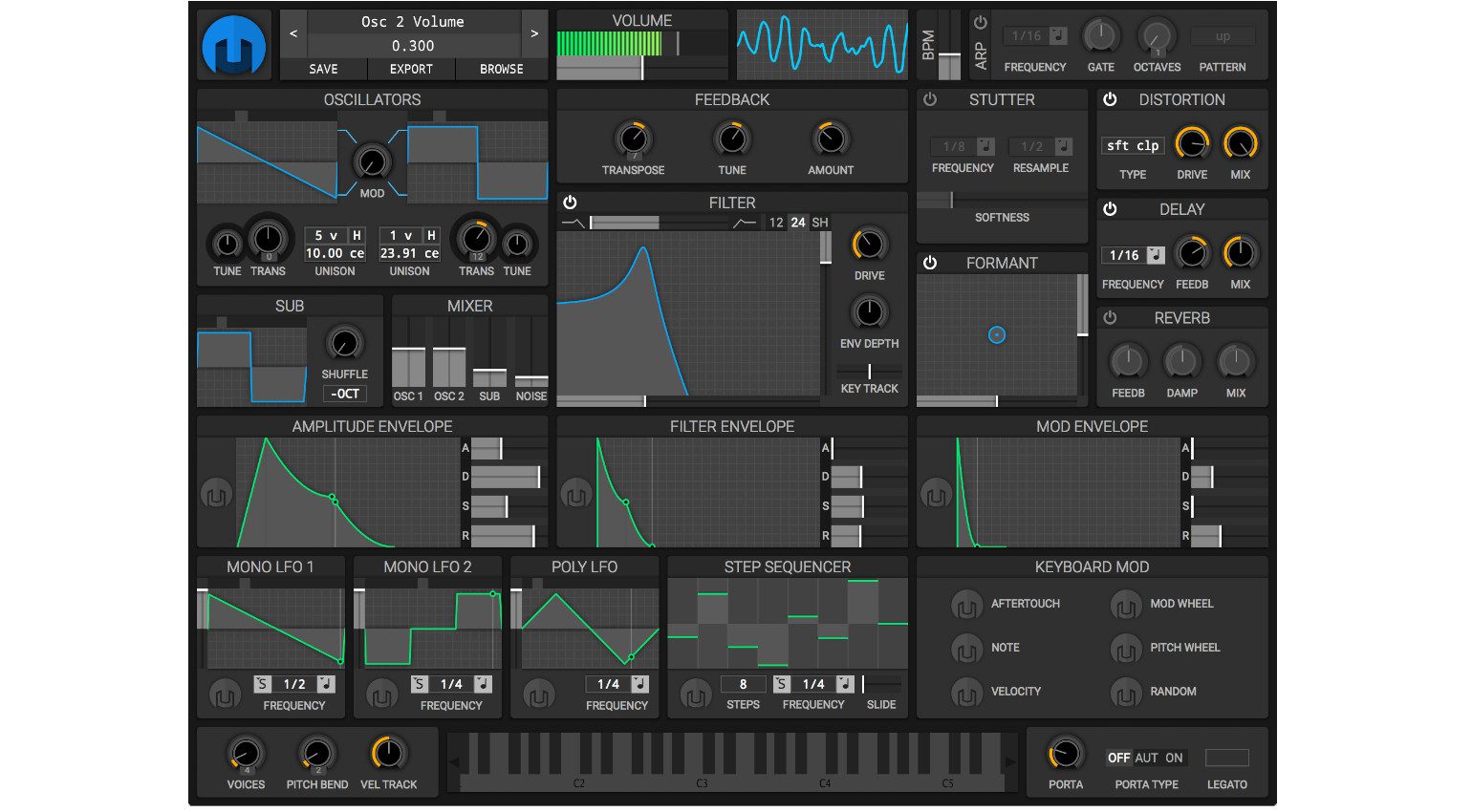 Helm Synthesizer Linux GUI