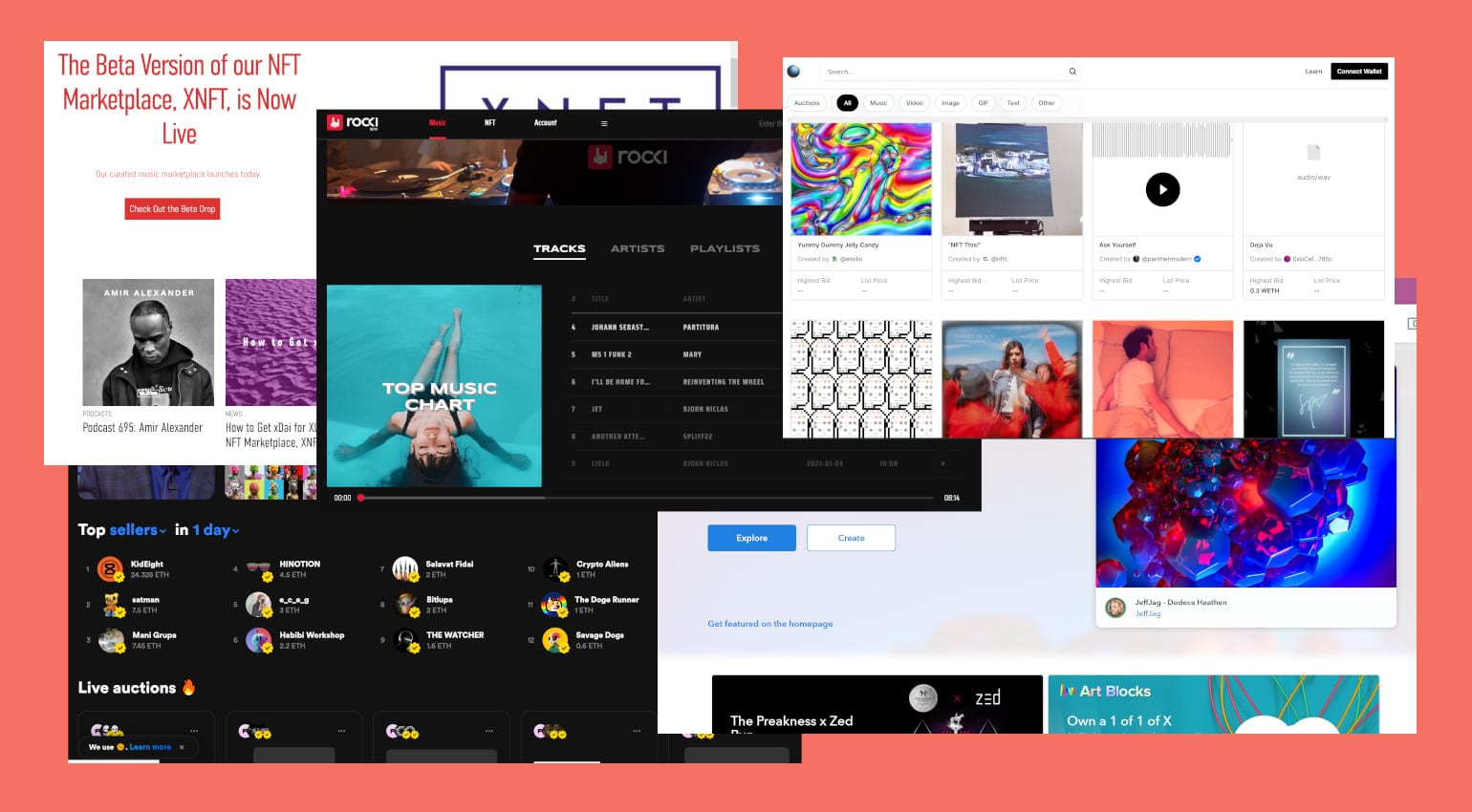 ora, OpenSea, Rocki, Rarible: Verschiedene Portale für Minting und Verkauf von NFTs