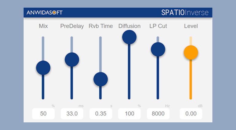 Anwida Soft Spatio Inverse erzeugt einen Rückwärts-Reverb-Effekt