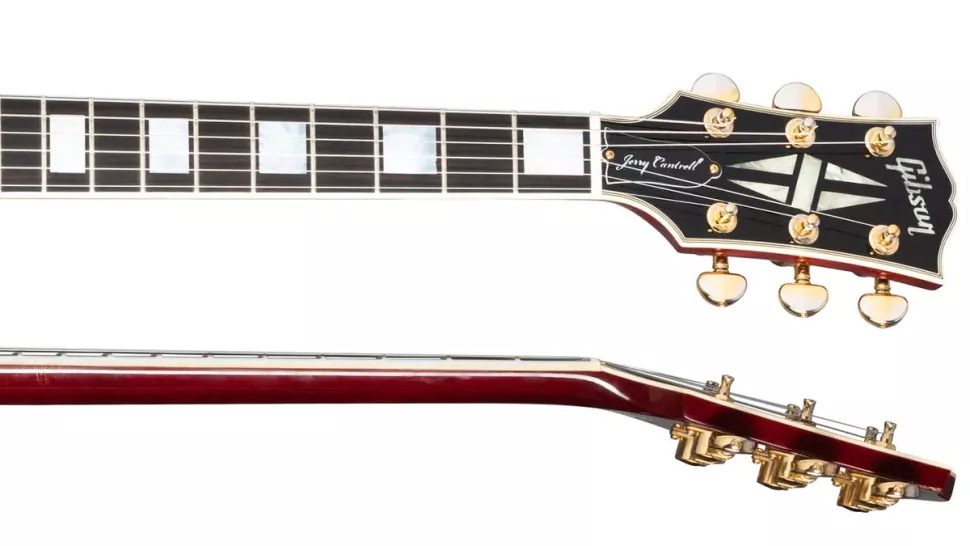 Gibson Jerry Cantrell Wine Red Wino Les Paul Custom Headstock