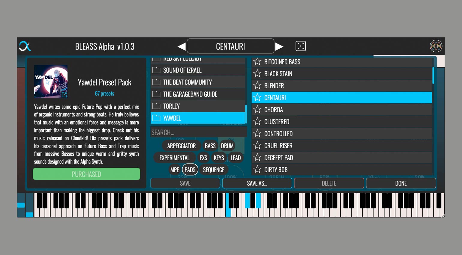 BLEASS Alpha Synthesizer Preset Manager