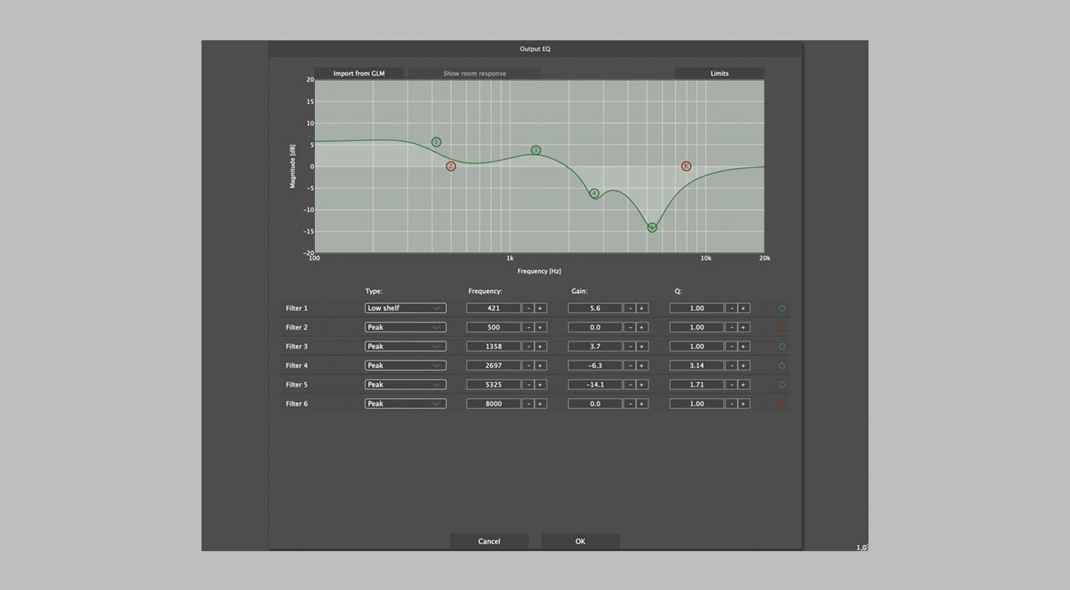 Genelec Aural ID EQ Ansicht