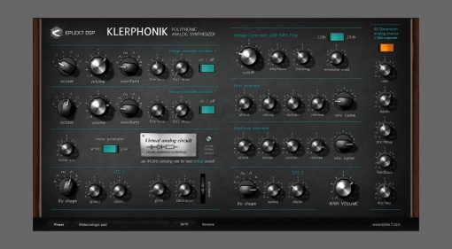 Eplex7 DSP Klerphonik Plug-in: analoger Polysynth mit 6 Variationen