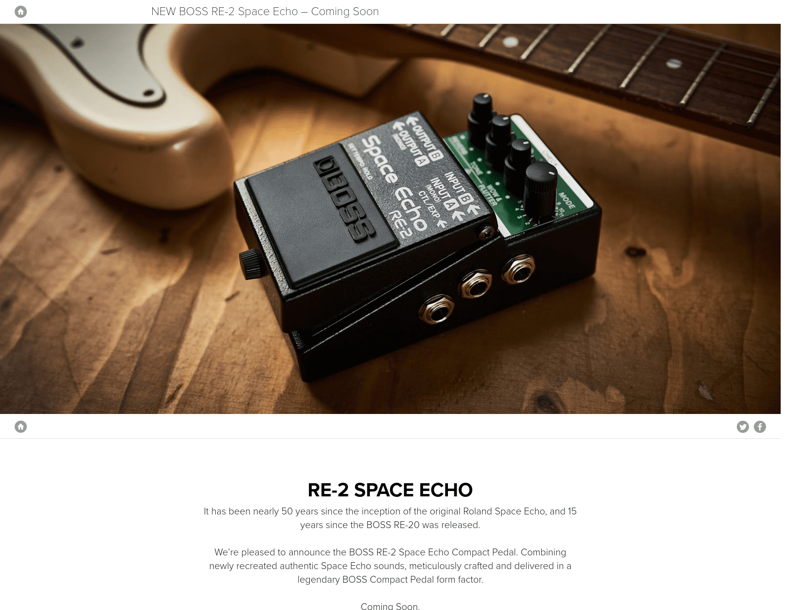 Boss RE-2 Space Echo Promo Seite Boss