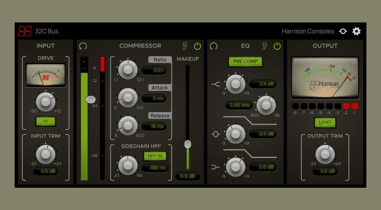 Harrison 32C Bus: Vier Harrison 32C Bus-Prozessoren in einem Plug-in