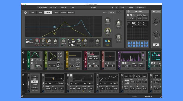 HY-Plugins HY-Filter4 Plug-in: Semi-modularer Filtereffekt und Freeware