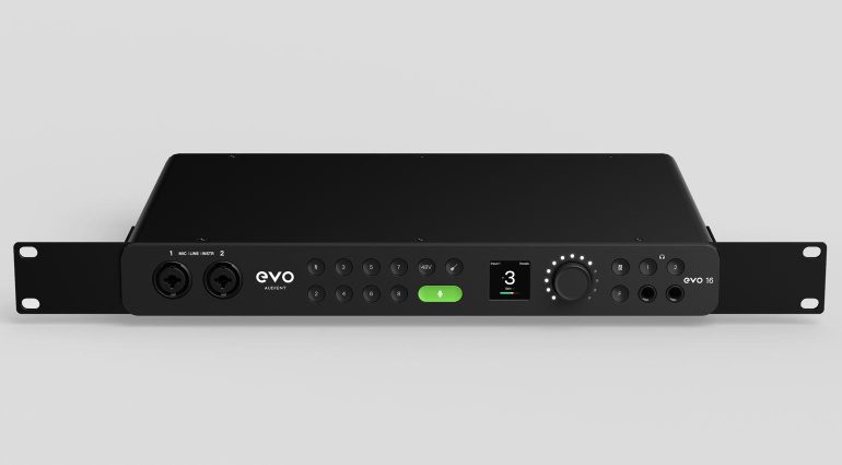 Über optional erhältliche Rack-Ohren passt Audient EVO 16 auch in das 19 Zoll Rack