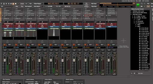 Harrison Mixbus 8 Cue Page mit Clip Launcher