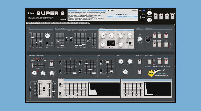 Sunny Synths UDO Super 6 Software-Editor