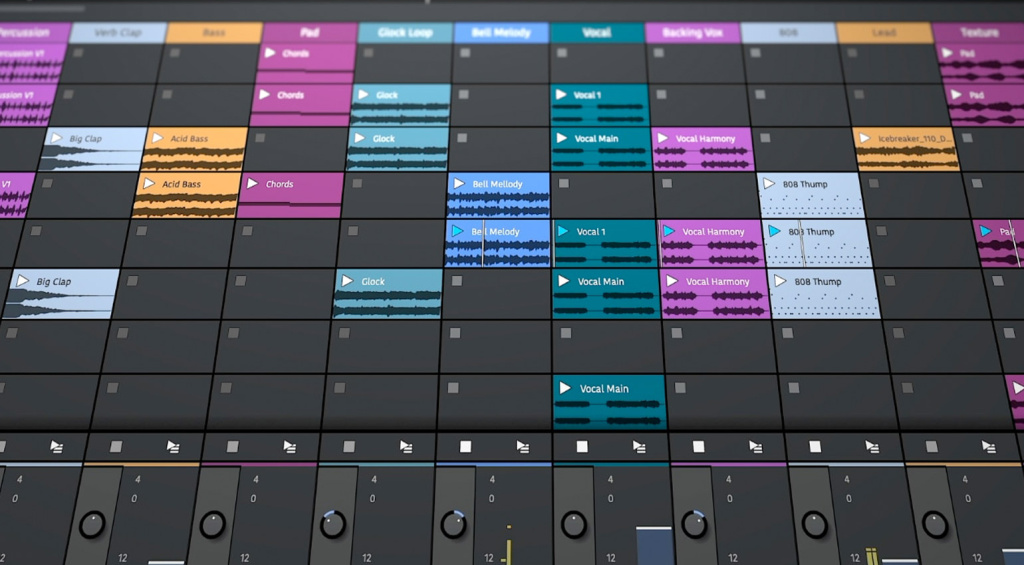 Ein Clip-Launcher gehört zu der neuen Version von Tracktion Waveform