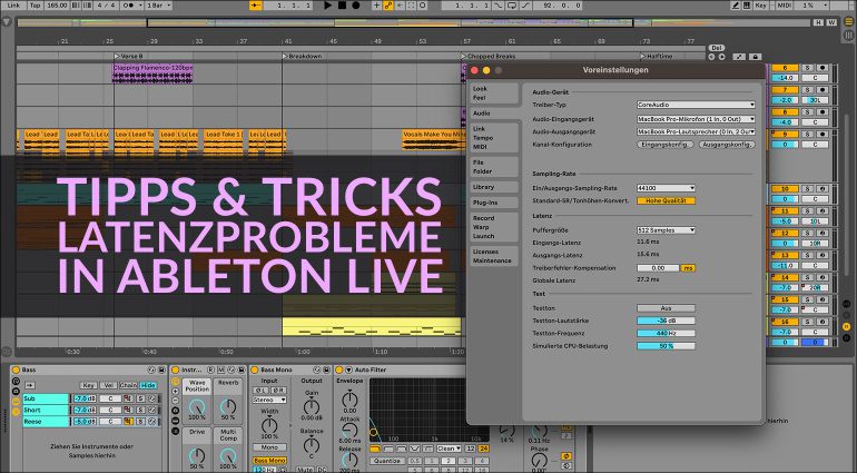 Tipp: Latenz in Ableton Live bei der Aufnahme verringern