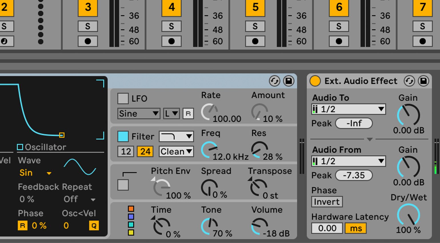 External Audio Effect in Ableton Live