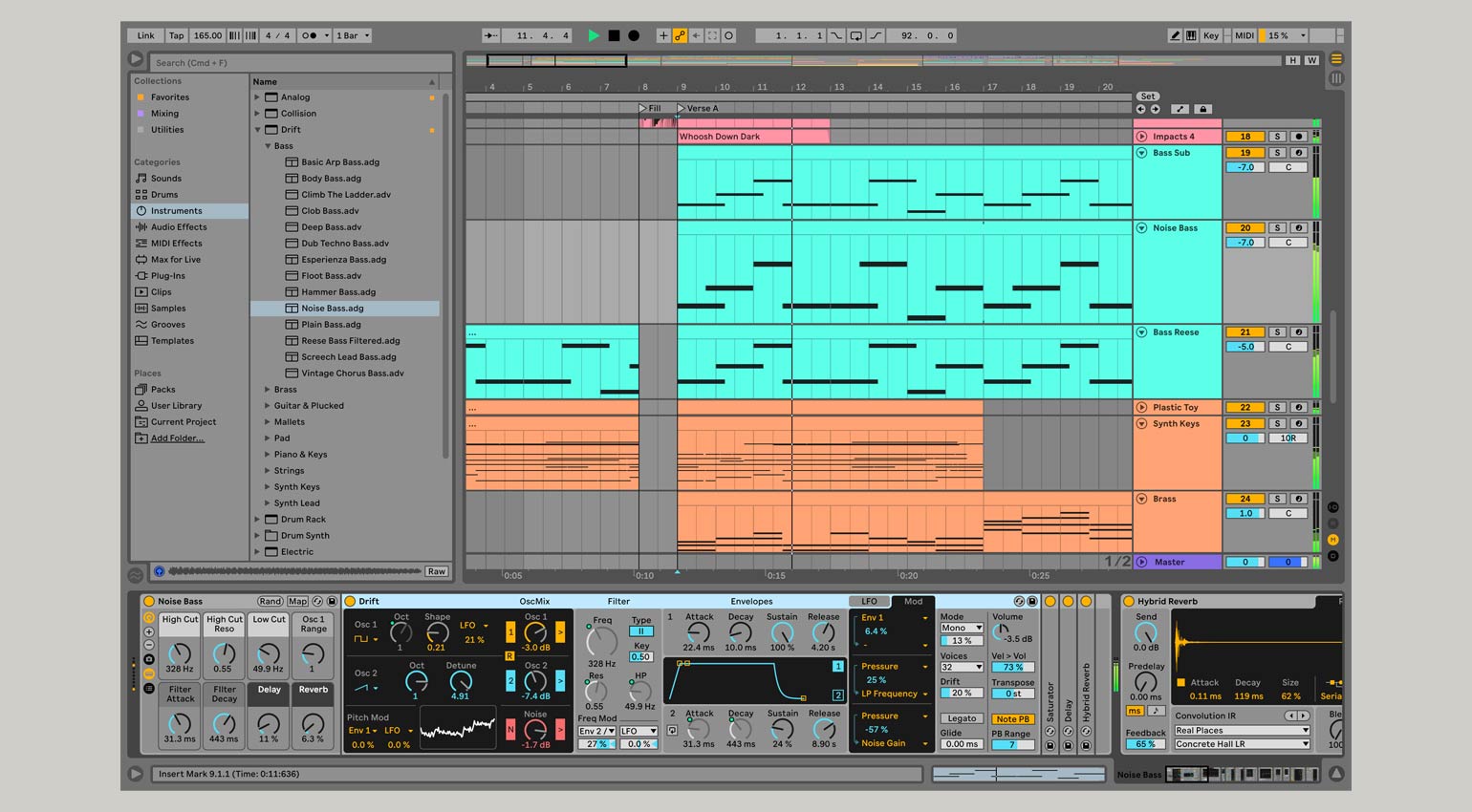Der Drift Synthesizer in Ableton Live 11.3