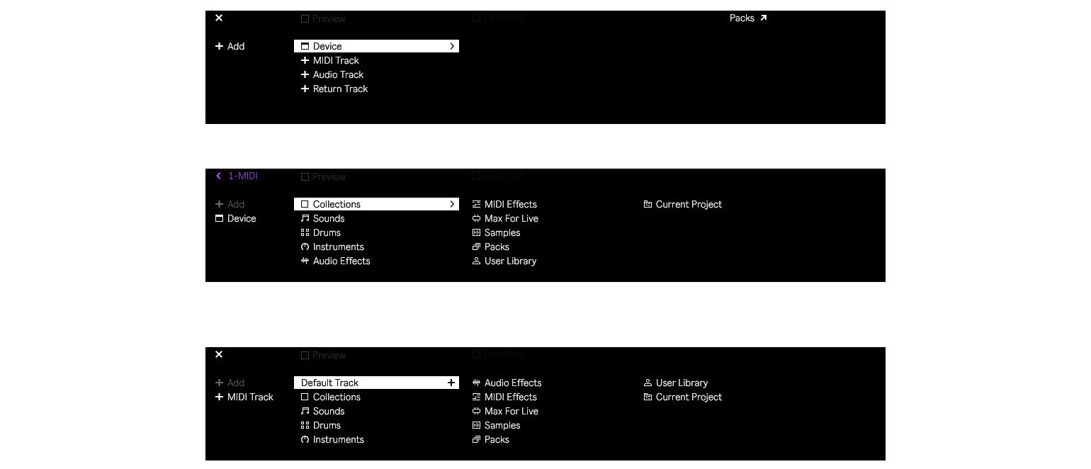 Devices, Sounds und Samples