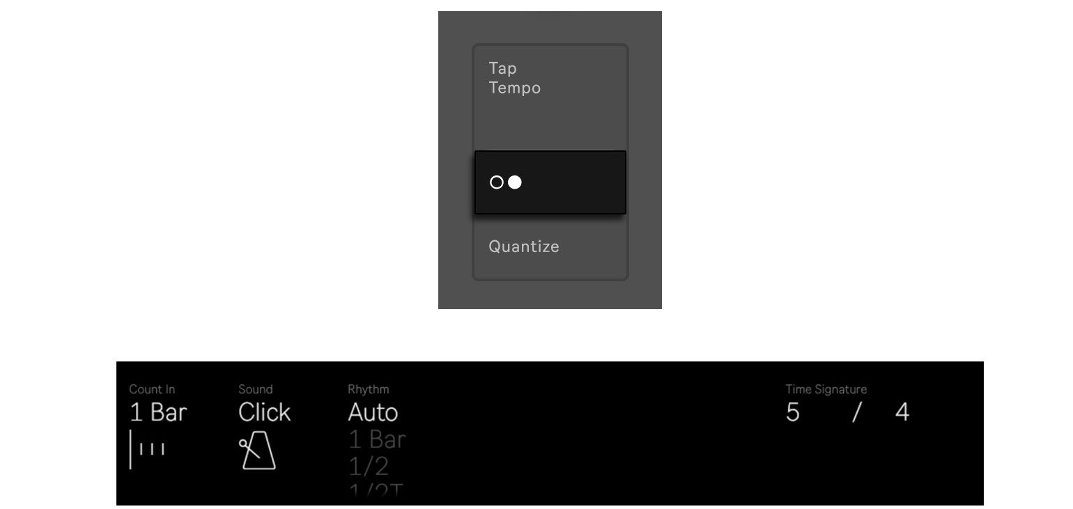 Tap Tempo, Metronom und Quantize