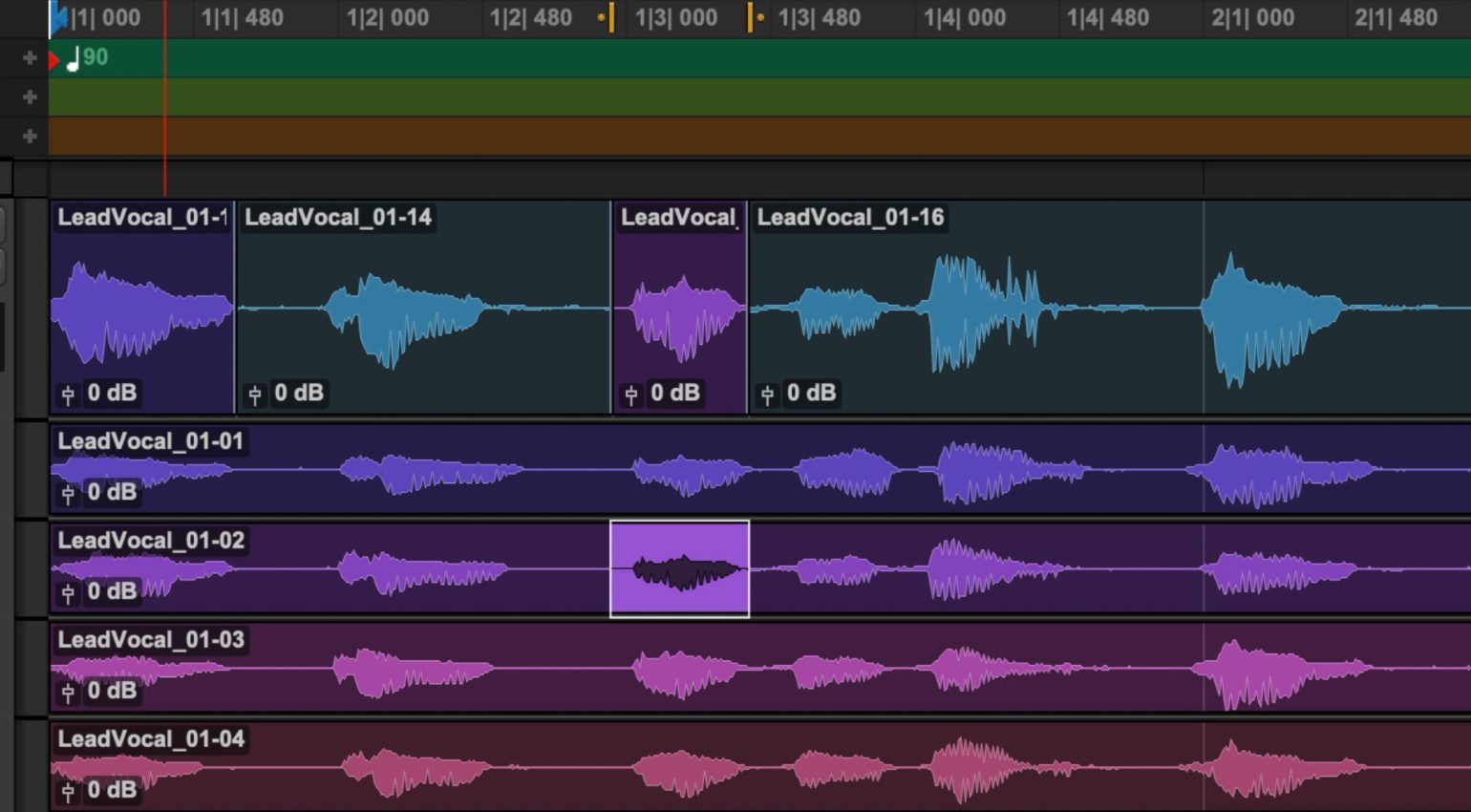 Audio aufnehmen in Avid Pro Tools - die Playlist-Funktion für Comping