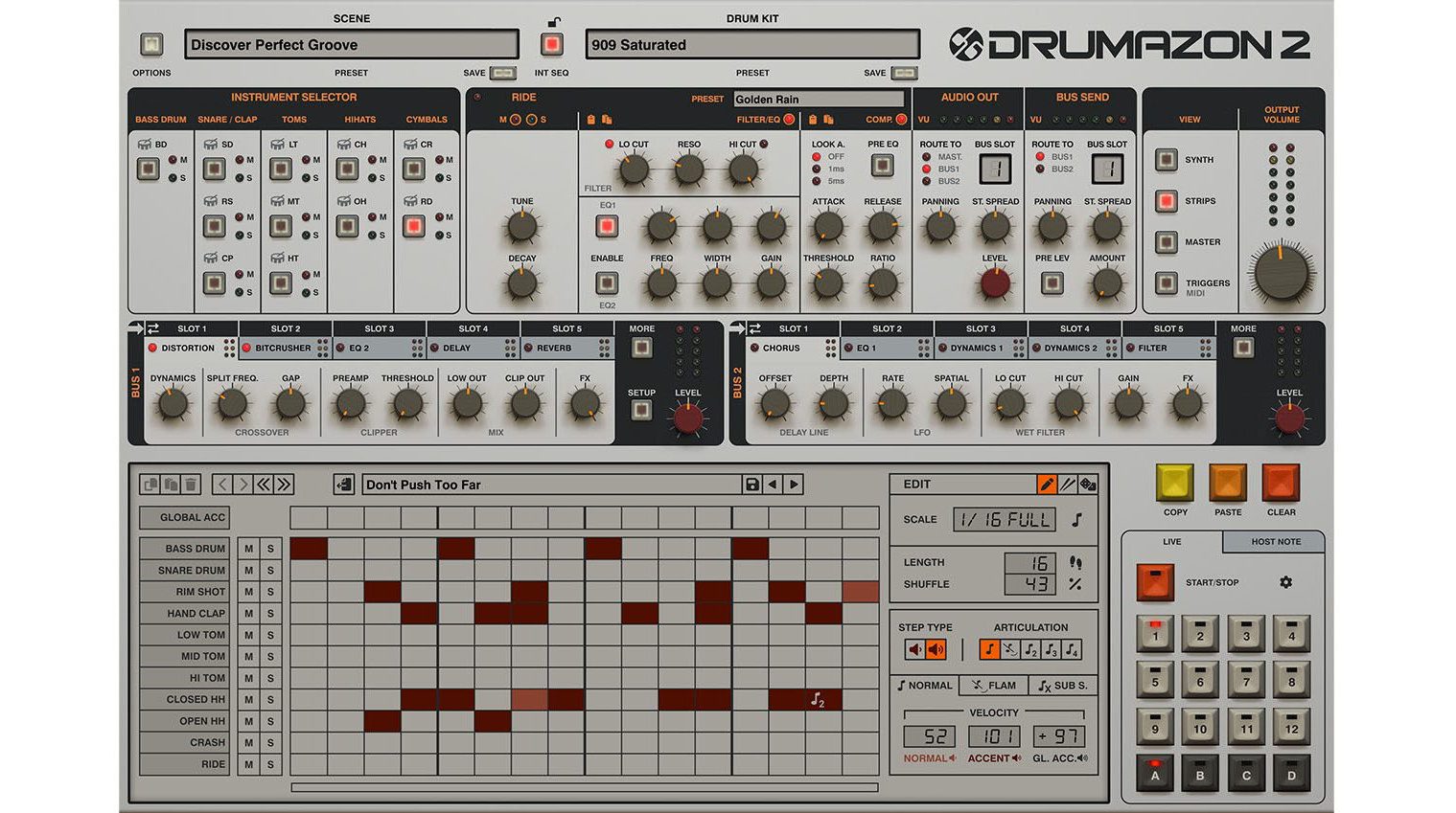 Drumazon 2 kommt inklusive Effektsektion und "Mastering Channel"