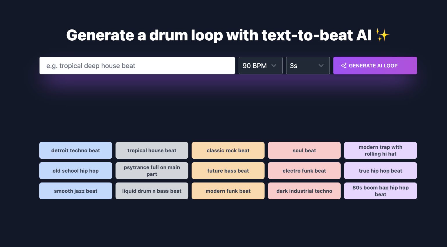 Drumloops.ai Text-to-Beat