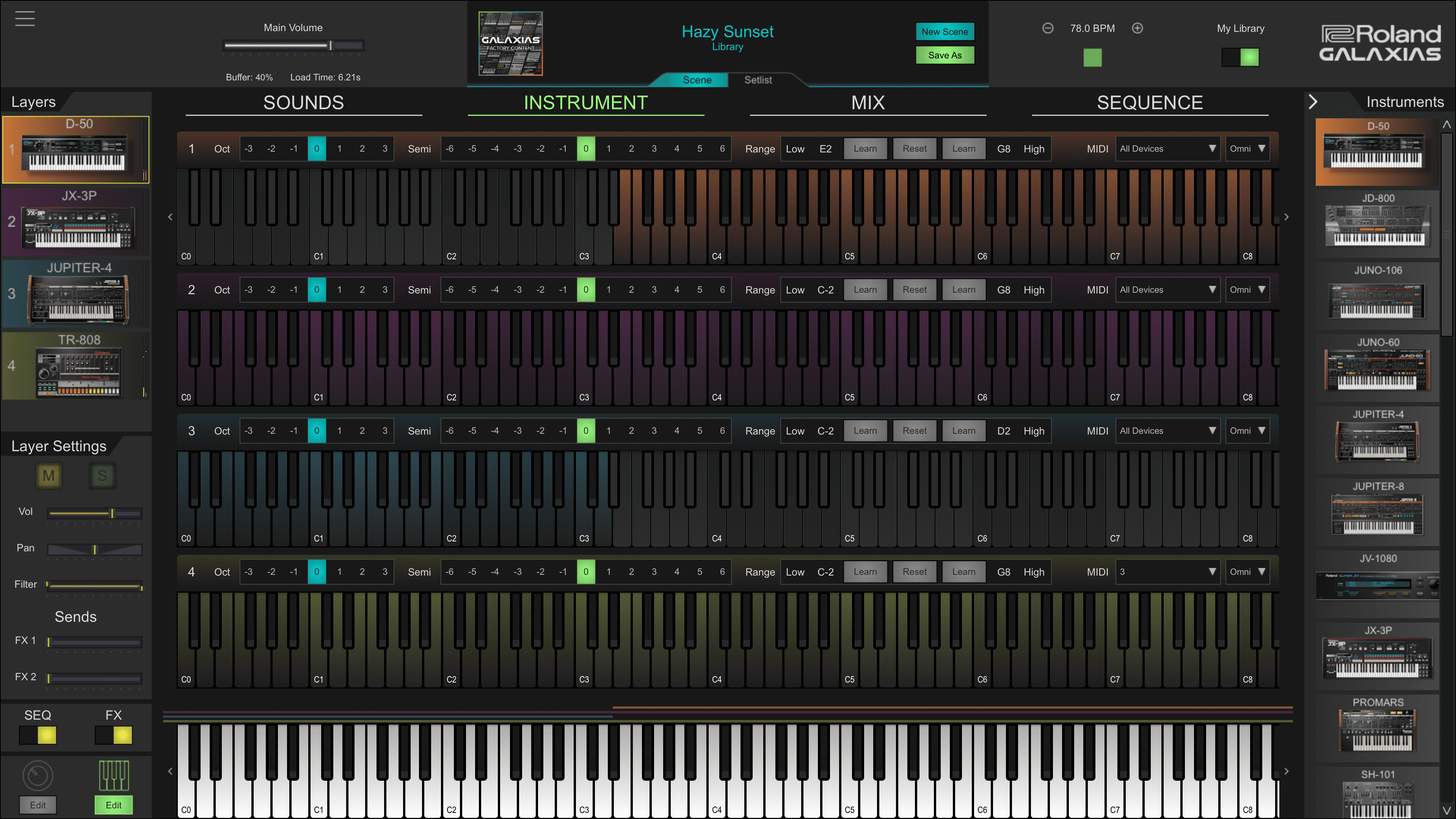 Roland Galaxias Split Anzeige