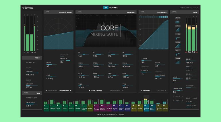 Softube Core Mixing Suite für Console 1 veröffentlicht