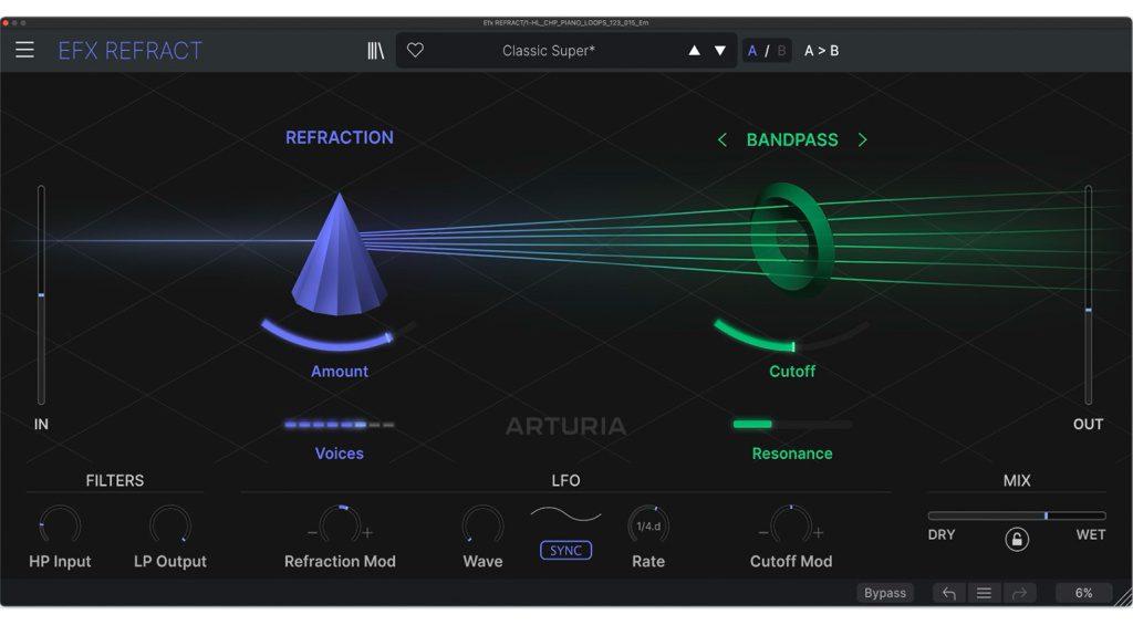 Bandpassfilter in Efx REFRACT