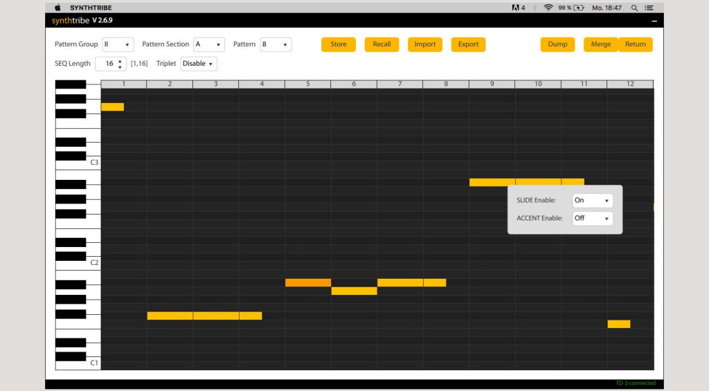 Behringer TD-3 programmieren: Mit der SYNTHTRIBE App gibt es eine kostenlose Lösung für macOS, Windows und auch iOS