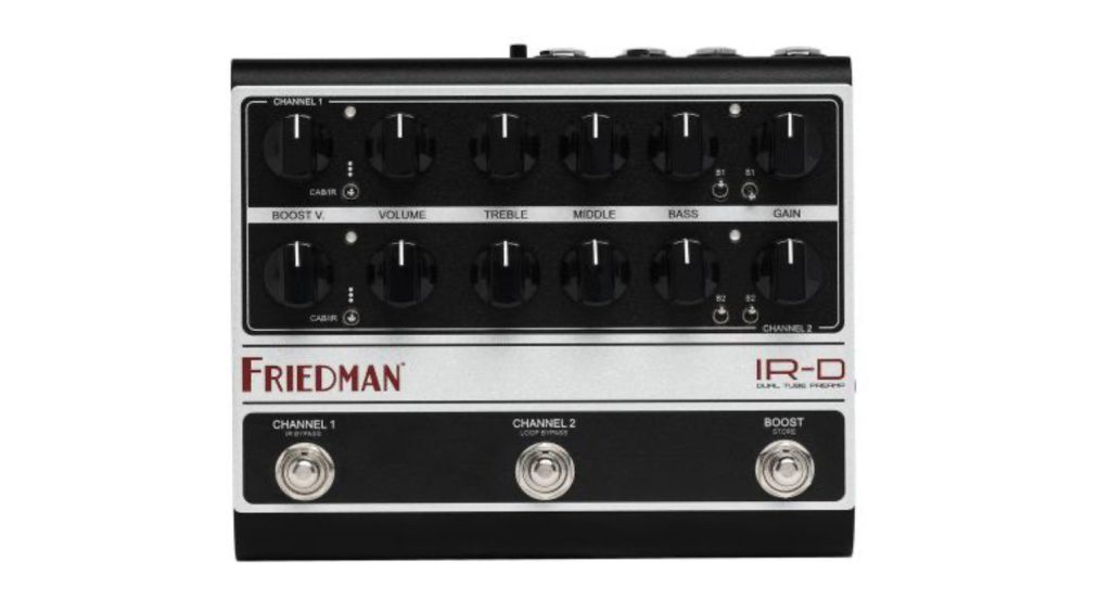 Friedman IR-D Zweikanal-Röhrenvorverstärker liefert den Friedman Twin Sister-Amp in a Box mit DSP IR Boxen-/Endstufen-Simulation.