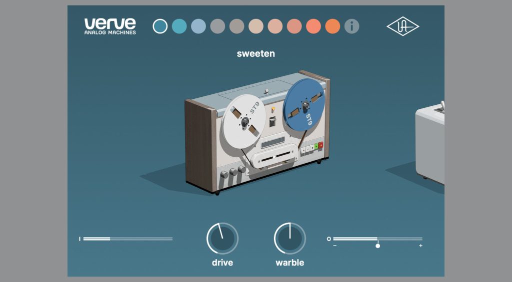 Die Vollversion von Universal Audio Verve Analog Machines bietet 10 verschiedene Modelle von Bandmaschinen-Emulationen