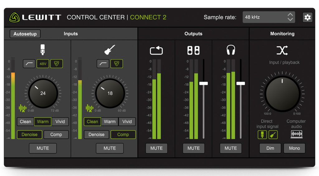 Über die Control Center Software lassen sich weitere Einstellungen vornehmen