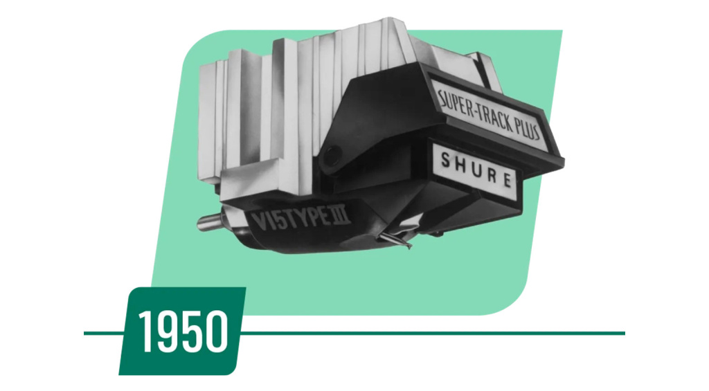 1950 ist Shure der größte Hersteller von Tonabnehmern für Plattenspieler in den USA