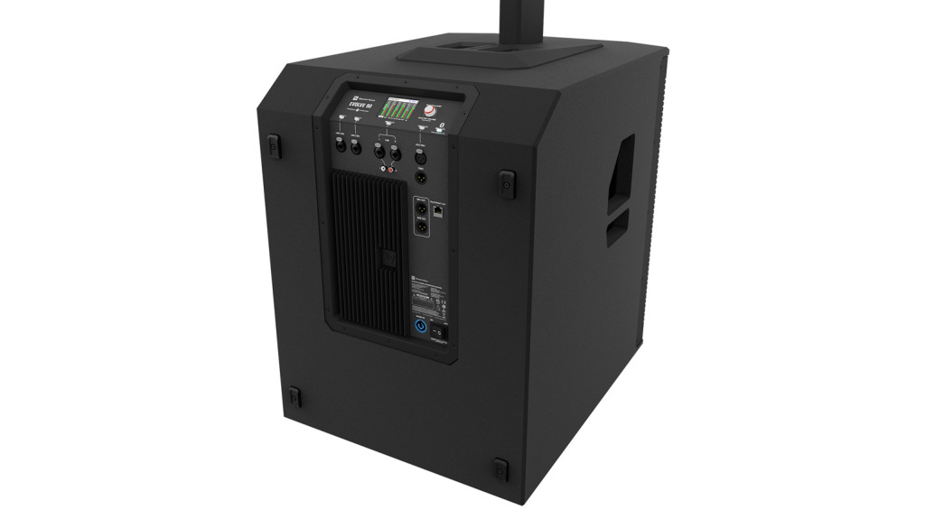 Die Anschlüsse am Subwoofer des EVOLVE 90