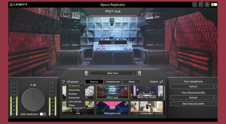 Lewitt Space Replicator jetzt mit mehr virtuellen Hörumgebungen – inklusive Club und AKW!