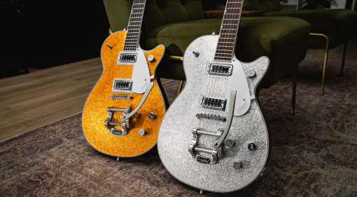Die funkelnden Gretsch G5230T Gitarren mit Bigsby und Sparkle-Finish bringen euch den legendären Gretsch-Sound zu einem erschwinglichen Preis!