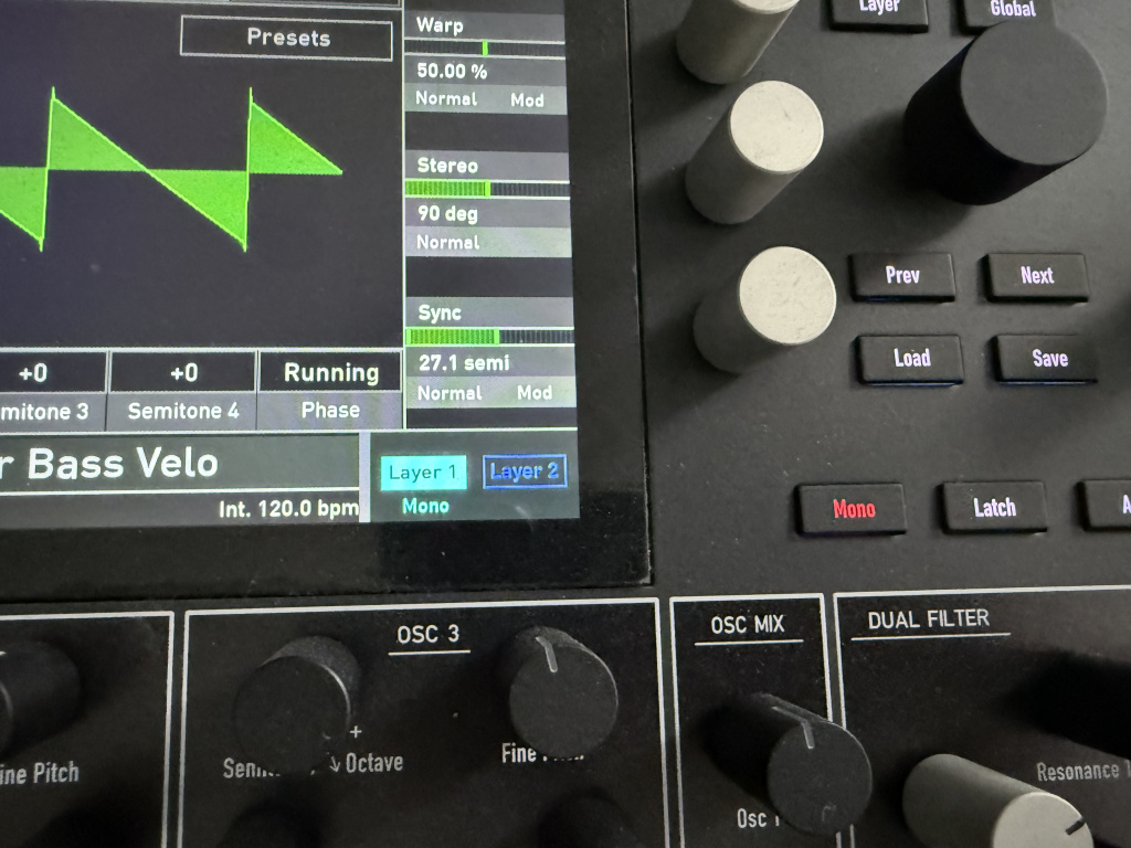 Sync im Iridium nur innerhalb des OSC-Modells und andere interessante Funktionen, aber keine OSC Interaktion zwischen OSC 1-3