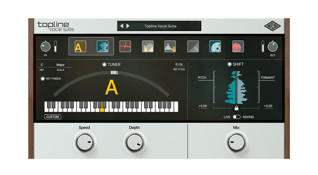 Ein Vocal-Plugin wie die Topline Vocal Suite von Universal Audio bietet sogar Funktionen für das Korrigieren der Tonhöhe