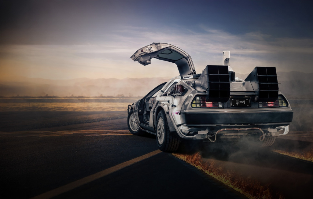 Delorean mit Gibson Nummernschild