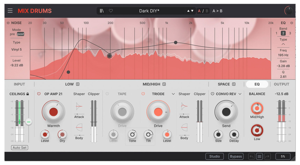 Arturia Mix DRUMS ist ein Plugin, das speziell für Drum-Processing auf dem Drum-Bus entwickelt wurde