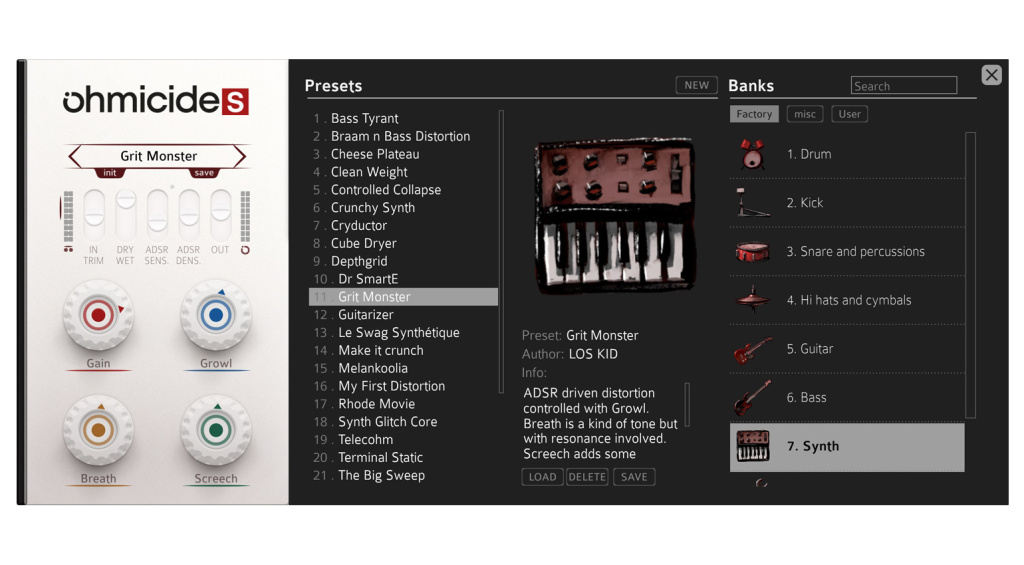 Der Preset-Browser von Ohmicide[S]