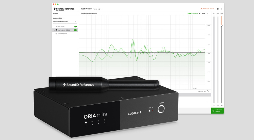 Audient ORIA Mini wird auch als Bundle mit Messmikrofon und bgleitender Software angeboten