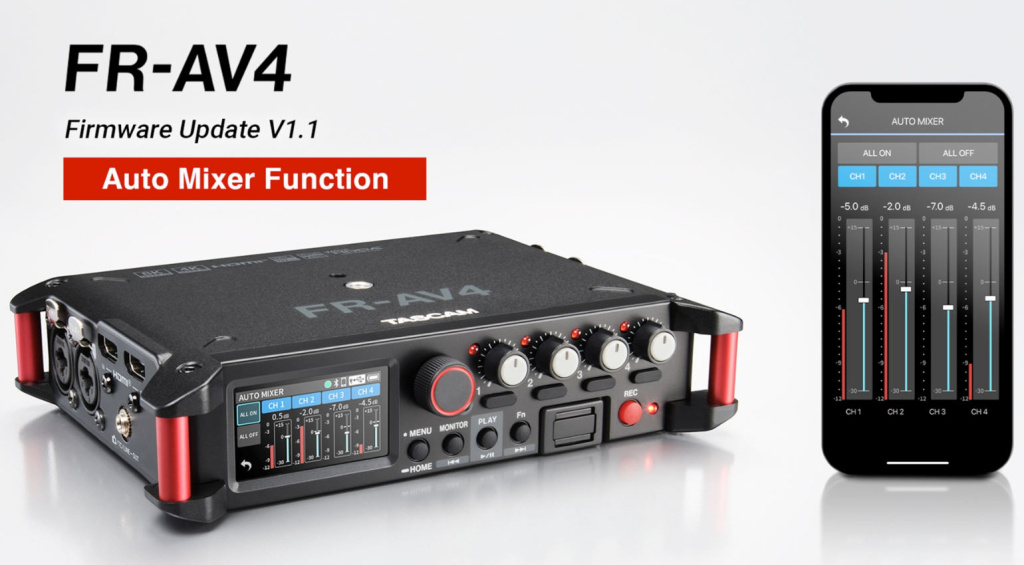 Firmware-Update liefert dem Tascam FR‑AV4 eine AUto-Mixer-Funktion