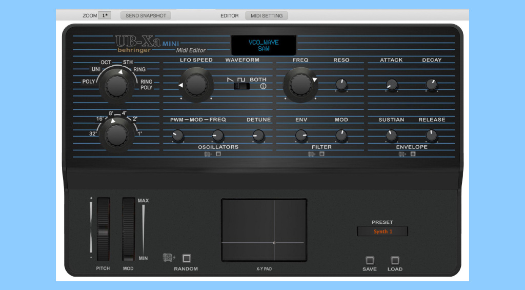 Behringer UB-Xa Mini Software Editor