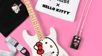 Fender Hello Kitty Fuzz Black: Schwarzer Fuzz und weiße Strat!