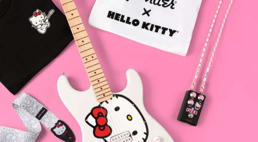 Fender Hello Kitty Fuzz Black: Schwarzer Fuzz und weiße Strat!