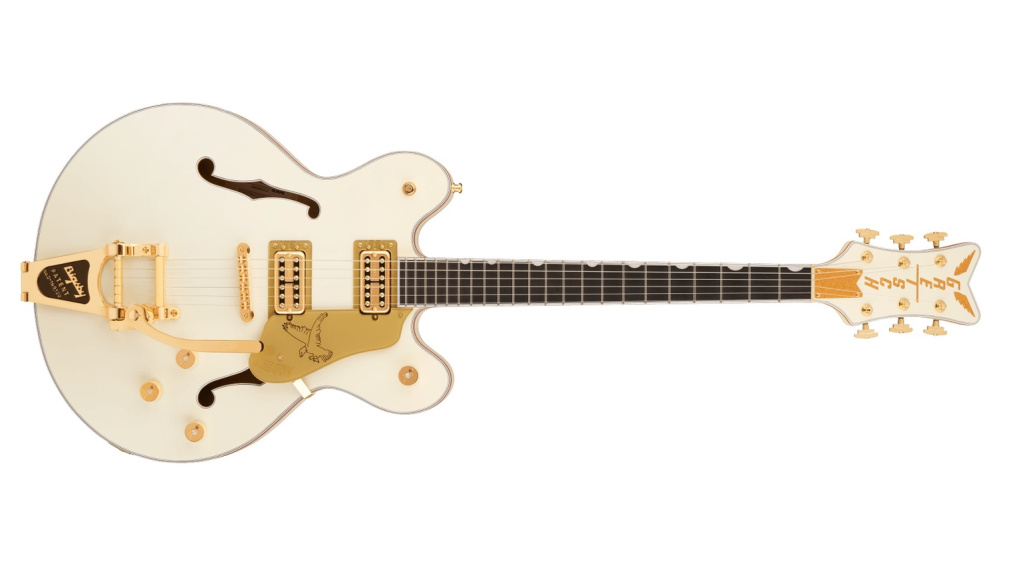 Gretsch hat das Semi-Hollow-Modell Falcon Center Block LTD als Limited Edition herausgebracht. Erhältlich in Vintage White und Midnight Sapphire.