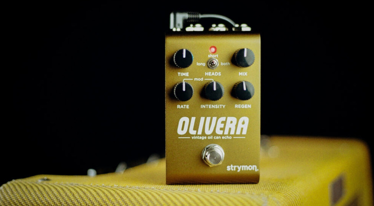 Das Strymon Olivera Delay emuliert den charakteristischen, sirupartigen Klang eines echten Ölkanister-Echos.