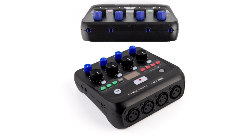 Der neue Podcast-Recorder bietet vier XLR-Anschlüsse für Mikrofone