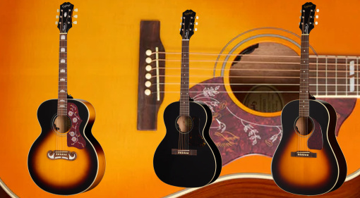 Die neue Epiphone Studio Acoustic Kollektion umfasst diverse Klassiker zu einem sehr günstigen Preis.